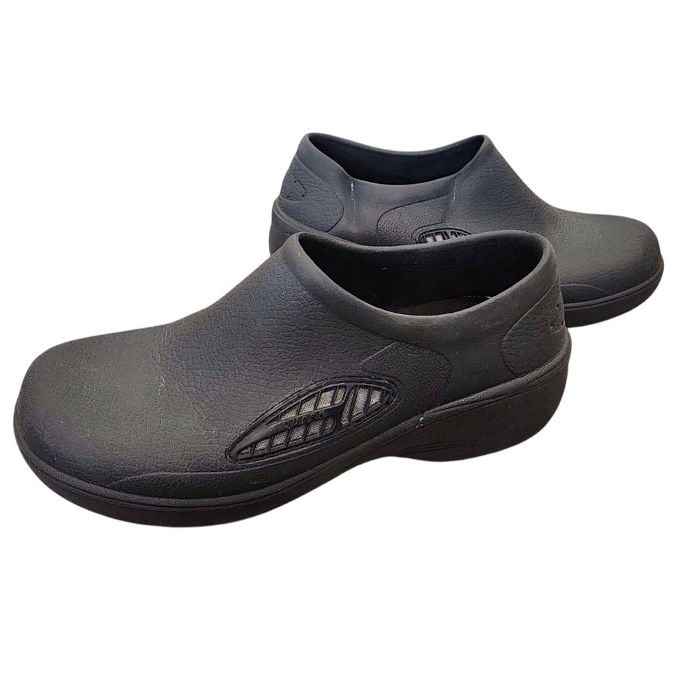 QUARK Pro Air Womens Black Shoes Size 8 Rubber Nursing Work Shoes Slip Pull On